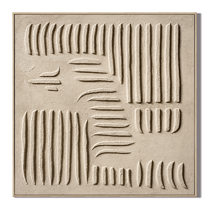 "Organic Cadence" – Wabi-Sabi Sand Tone Abstract Acrylic Painting