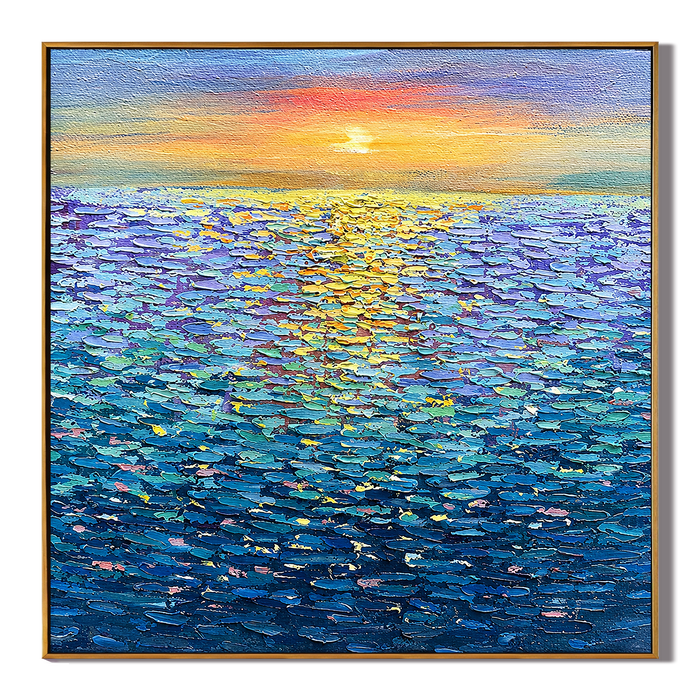 "Morning Tide" – Ocean Sunrise Textured Oil Painting