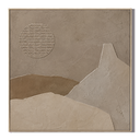 "Textured Moonland"—A Minimalist Relief Canvas Painting in Wabi-Sabi Earth Tones