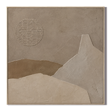 "Textured Moonland"—A Minimalist Relief Canvas Painting in Wabi-Sabi Earth Tones
