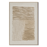 "Textured Maze"—An Abstract Acrylic Painting with Wabi-Sabi Warm Beige Textures
