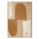 "Plain outline" – Wabi-Sabi Minimalist Earthy Brown Abstract Oil Painting