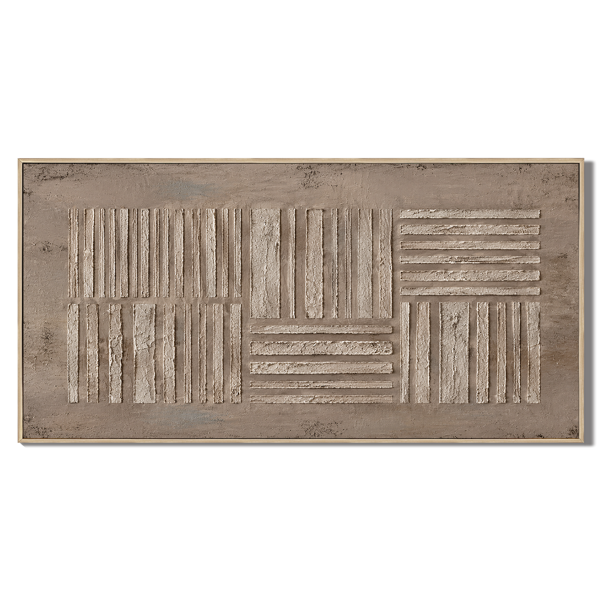 "Organic Gridwork" – Wabi-Sabi Earth Tone Abstract Textured Relief Painting