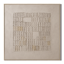"Rectangular Negative Space"—A Wabi-Sabi Textured Acrylic Painting in Beige and Off-White