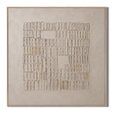 "Rectangular Negative Space"—A Wabi-Sabi Textured Acrylic Painting in Beige and Off-White