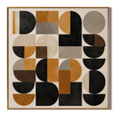 "Retro Geometry" – Bauhaus Black Mustard Abstract Painting