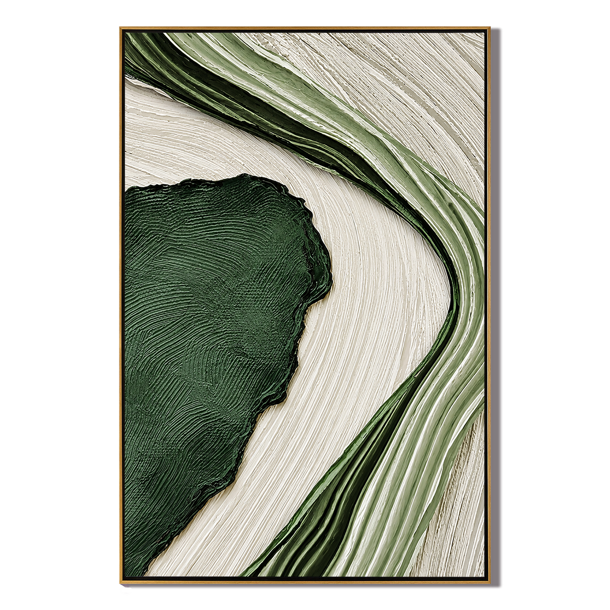"Forest Current" – Green Wabi Sabi Textured Abstract Painting