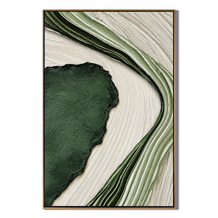 "Forest Current" – Green Wabi Sabi Textured Abstract Painting
