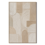"Sacred Geometry" – Wabi-Sabi Neutral Beige Relief Textured Acrylic Painting