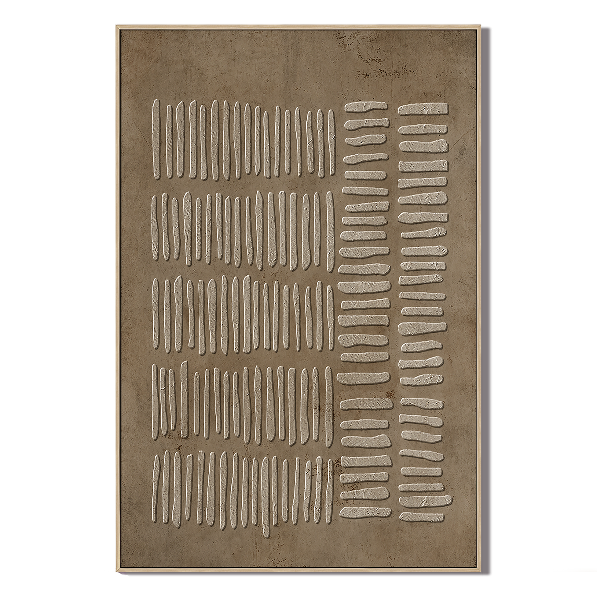 "Tranquil Harmony" – Wabi-Sabi Earth Tone Abstract Relief Painting