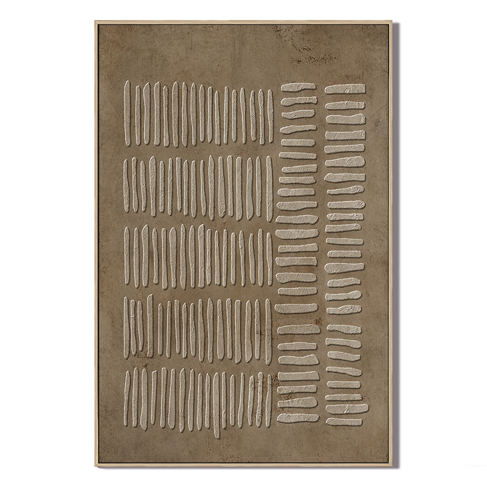"Tranquil Harmony" – Wabi-Sabi Earth Tone Abstract Relief Painting