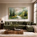 "Secret Forest" – Textured Mountain Valley Palette Knife Oil Painting
