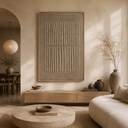 "Architectural Silence" – Wabi-Sabi Sand Tone Abstract Acrylic Painting