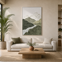 "Valley of Stillness" – Wabi Sabi Mountain Landscape Textured Wall Art