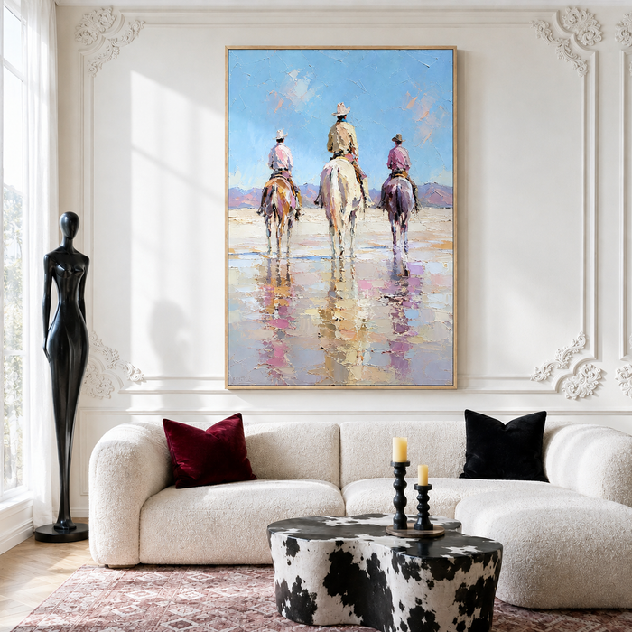 "Wild Companions" – Textured Impasto Western Cowboy Oil Painting
