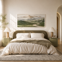 "Natural Horizon"—Impressionistic Soft Green Mountain Landscape Oil Painting
