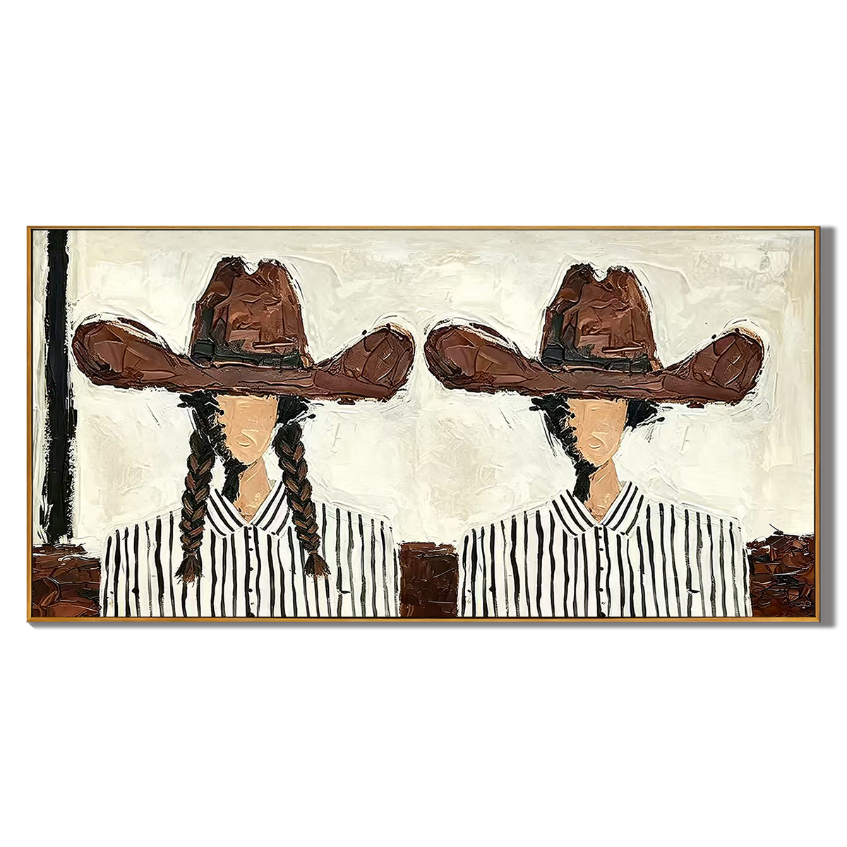 “Desert Lovers” – Vintage Western Couple Portrait Oil Painting