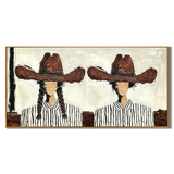 “Desert Lovers” – Vintage Western Couple Portrait Oil Painting