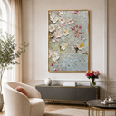 "Spring's Awakening" – Contemporary Textured Floral Blossom Palette Knife Oil Painting