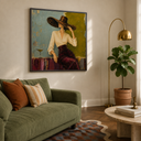 "Twilight Martini" – Vintage Chic Figurative Palette Knife Oil Painting