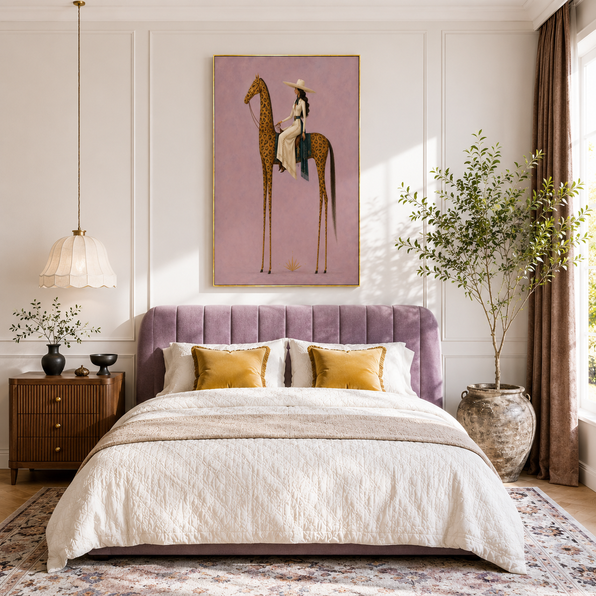 "Golden Mirage" – Surreal Leopard Steed & Elegant Equestrian Painting