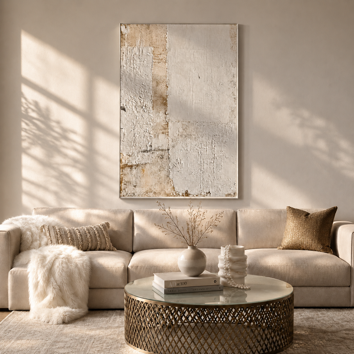 "Aged Plaster" – Wabi Sabi Earth Tone Textured Abstract Painting