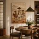 "Desert Caravans" – Modern Western Earth Tone Figurative Impasto Oil Painting