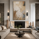 "Flowers bloom slowly" – Wabi-Sabi Textured Cream & Beige 3D Floral Acrylic Painting
