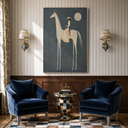 "Moonlit Nomad" – Minimalist Surrealist Equestrian Acrylic Painting