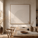 "Arched Stillness" – Wabi Sabi Cream Geometric Textured Painting