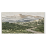 "Natural Horizon"—Impressionistic Soft Green Mountain Landscape Oil Painting
