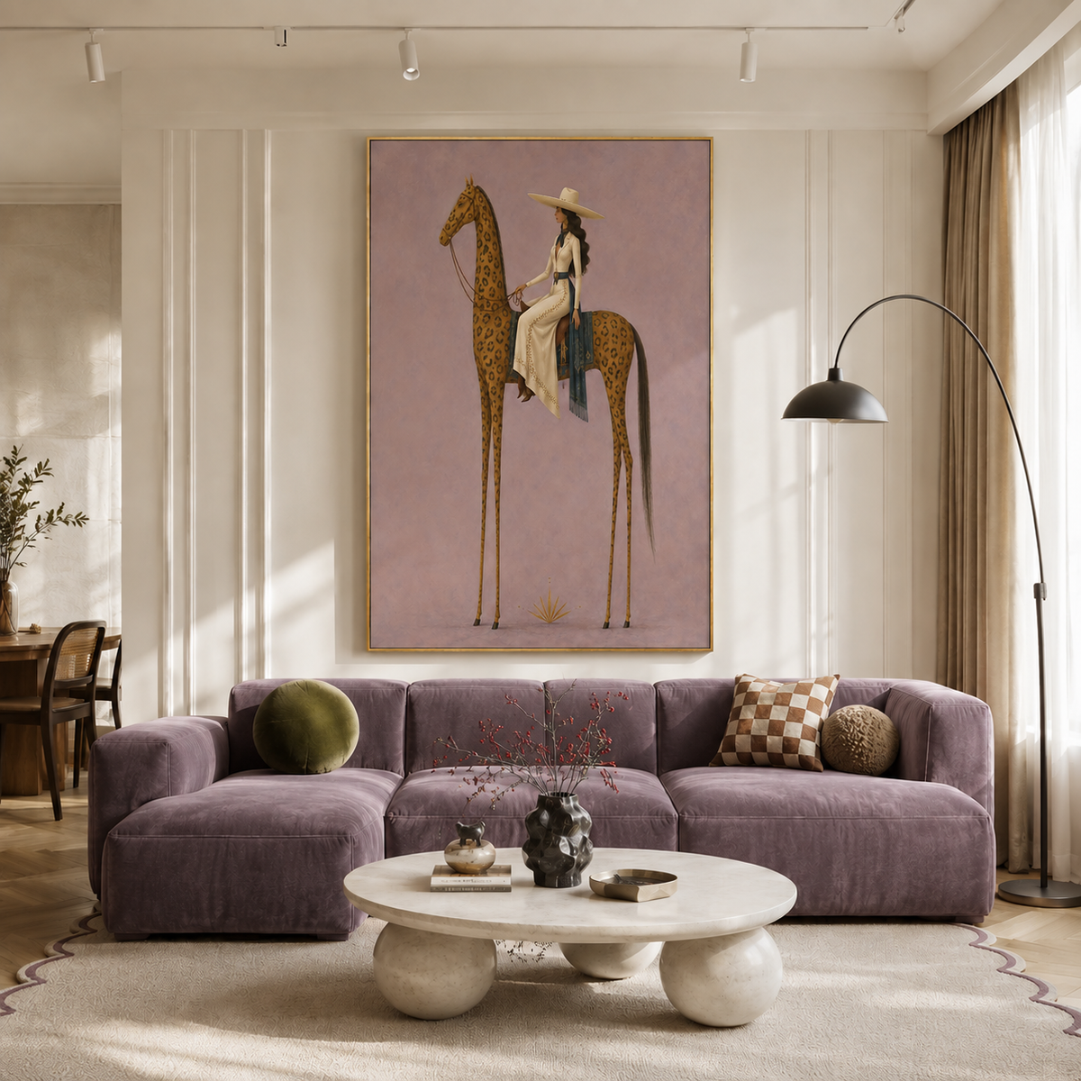 "Golden Mirage" – Surreal Leopard Steed & Elegant Equestrian Painting