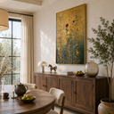 "Golden Flower Cluster" – Art Nouveau Klimt-Style Floral Gold Foil Painting