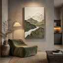 "Valley of Stillness" – Wabi Sabi Mountain Landscape Textured Wall Art