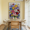 "Garden Sonata" – Colorful Impasto Floral Oil Painting
