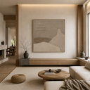 "Textured Moonland"—A Minimalist Relief Canvas Painting in Wabi-Sabi Earth Tones