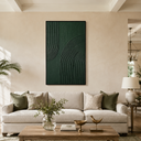 "Verdant Arc" – Green Wabi Sabi Abstract Textured Wall Art