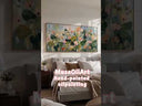 “Garden in the Morning Mist” – Soft Green Floral Panoramic Hand-Painted Canvas Art