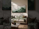 “Verdant Stillness” – Green Mountain Wabi Sabi Impasto Oil Painting